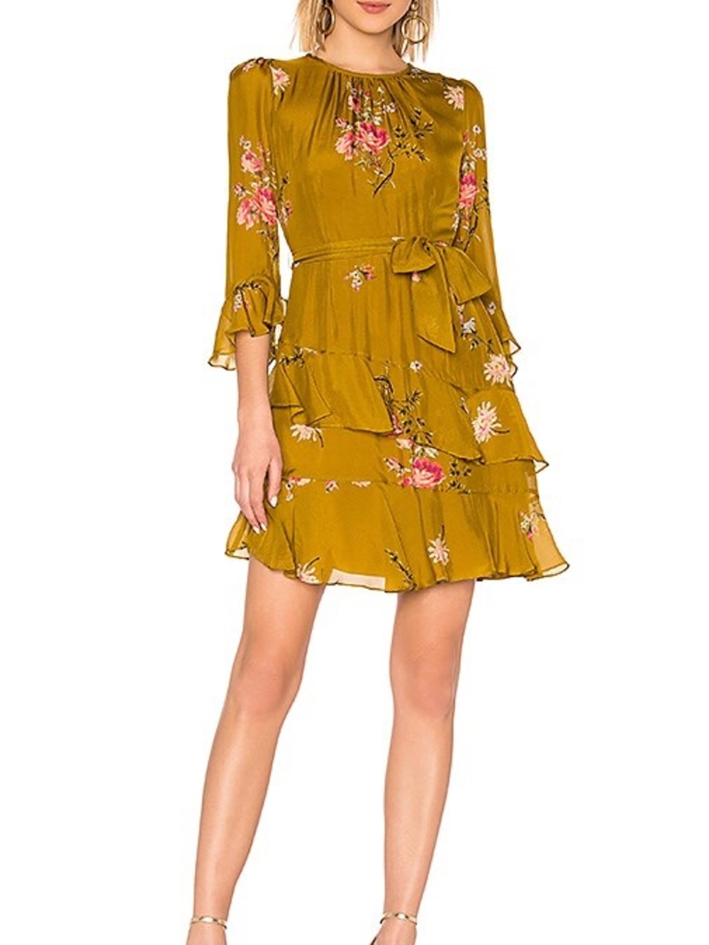 Joie Kayane Dress in Goldenrod
Floral Tiered Mini Dress Size 2